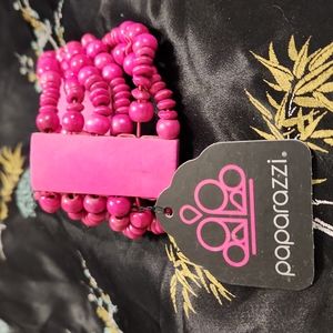 Paparazzi Pink Wood Bracelet